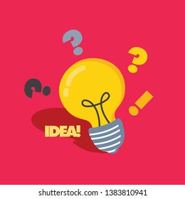 Bulb Vector Illustration. Cartoon Style can use for landing page, template, ui, web, mobile app, poster, banner, flyer. EPS 10