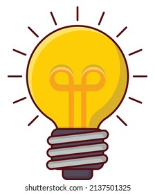 bombilla Ilustración vectorial en un fondo transparente. Símbolos de calidad superior. Iconos planos de línea vectorial para el diseño de conceptos y gráficos. 