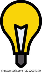 bulb vector line colour icon