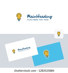 Bulb  vector logotype with business card template. Elegant corporate identity. - Vector