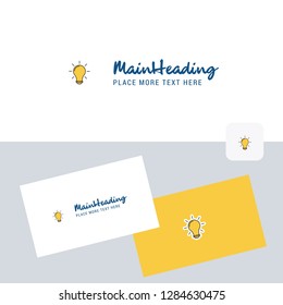 Bulb vector logotype with business card template. Elegant corporate identity. - Vector