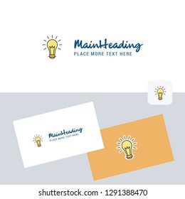 Bulb vector logotype with business card template. Elegant corporate identity. - Vector