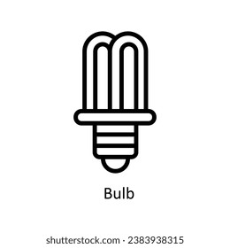 Ilustración de diseño del contorno vectorial de la bombilla. Símbolo del archivo EPS 10 de fondo blanco