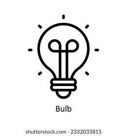 Bulb Vector   outline Icon Design illustration. Kitchen and home  Symbol on White background EPS 10 File