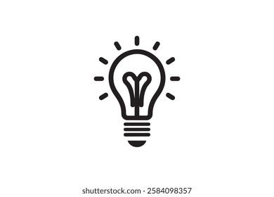 bulb vector silhouette isolated in white background