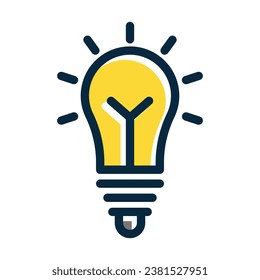 Bulb Vector Thick Line Filled Dark Colors Icons For Personal And Commercial Use.
