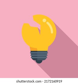 Bulb waste icon flat vector. Trash garbage. Metal reuse