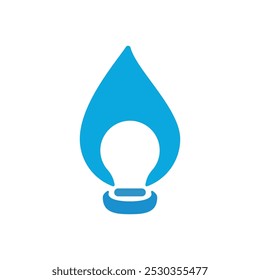 Bulb Water logo vector ilustration template