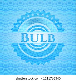 Bulb water wave representation emblem background.