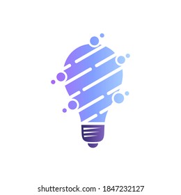 Bulb wave water flat logo template ready for use