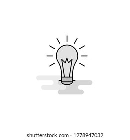 Bulb Web Icon. Flat Line Filled Gray Icon Vector