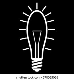 bulb white on black background