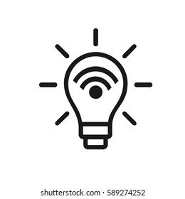 Bulb with wifi stock vector design