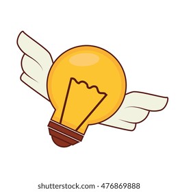 bulb with wings light idea creative design