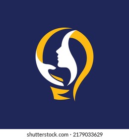 Bulb Woman Care Logo Design