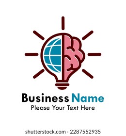 Bulb, world, brain design logo template illustration