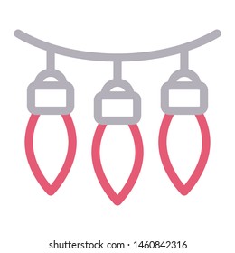 bulbs colour line vector icon