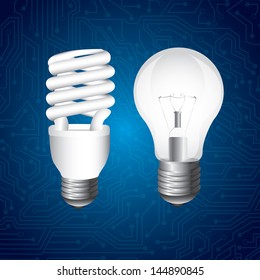 bulbs design over blue background vector illustration