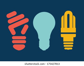 bulbs design over blue background vector illustration 