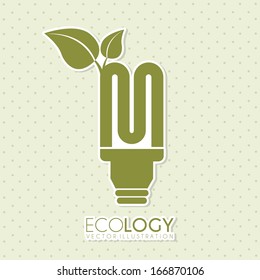 bulbs design over dotted background vector illustration