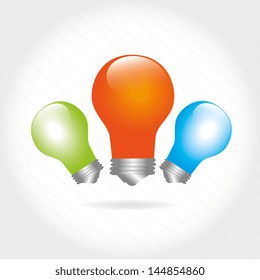 bulbs design over gray background vector illustration