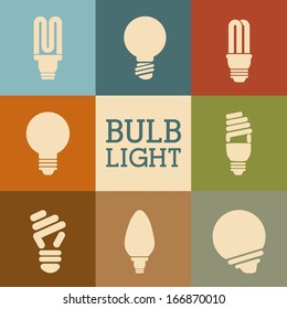 bulbs design over squares background vector illustration