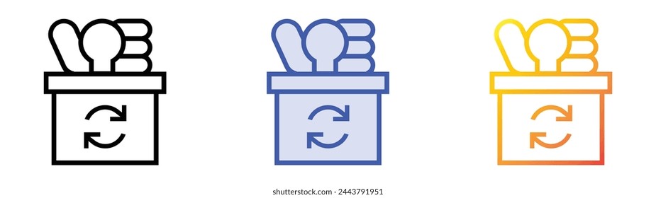bulbs icon. Linear, Blue Fill and Gradient Style Design Isolated On White Background