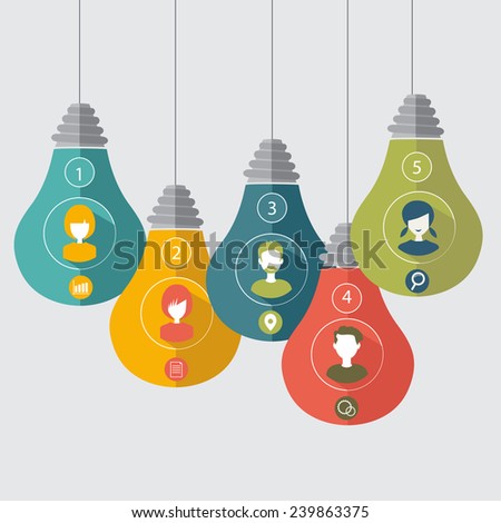 bulbs infographic, idea concept