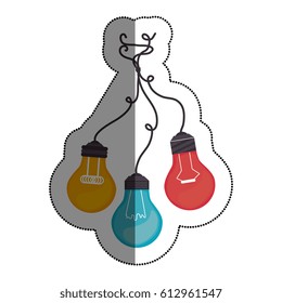 bulbs light drawing icon