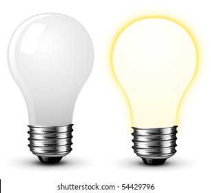 Bulbs on White, vector illustration