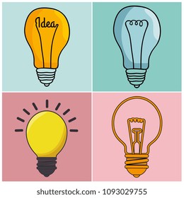 bulbs set creative ideas concept