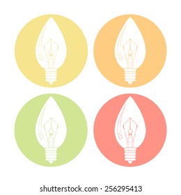 Bulbs, set of simple round icons.