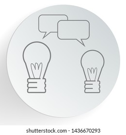 Bulbs talking icon. Vector illustration.