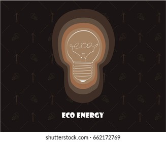  bulbs with text ECO on it's Helix (spiral) on pattern of Wind power stations. Illustration about ecological, alternative, renewable energy source