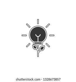 Bulb-shaped plant icon. Simple outline vector of Sustainable Energy set icons for UI and UX, website or mobile application on white background