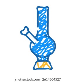 bulbulyator for smoke narcotics doodle icon sketch vector. bulbulyator for smoke narcotics sign. isolated symbol illustration