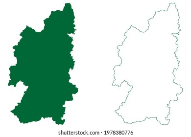 Buldhana district (Maharashtra State, Amravati Division, Republic of India) map vector illustration, scribble sketch Buldhana map