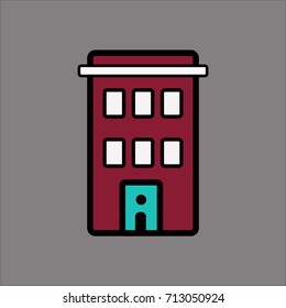 bulding icon flat design