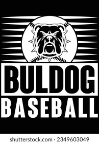 Buldog baseball vector art design, eps file. design file for t-shirt. SVG, EPS cuttable design file