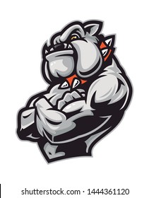 Vector Illustration Stylized Gray Bulldog Stock Vector (Royalty Free ...