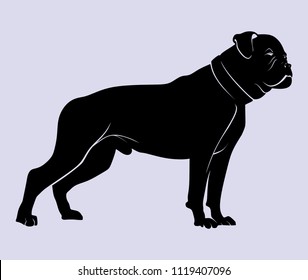 buldog silhouette illustration