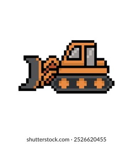 buldozer heavy vehicle pixel art