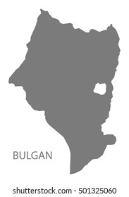 Bulgan Mongolia Map grey