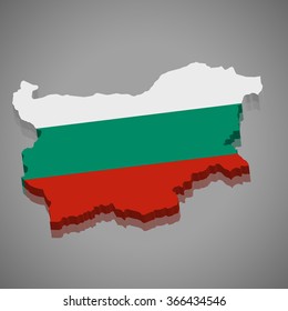 Bulgaria - 3D map and flag