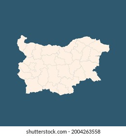 Bulgaria black map isolated on blue background vector