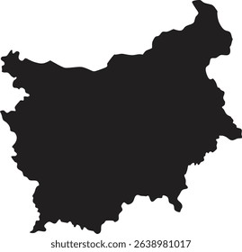 Bulgaria black map silhouette vector style with white background