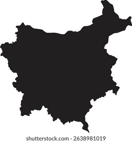 Bulgaria black map silhouette vector style with white background