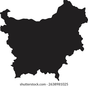 Bulgaria black map silhouette vector style with white background