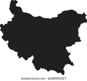 Bulgaria black map silhouette vector style with white background