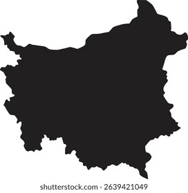 Bulgaria black map silhouette vector style with white background